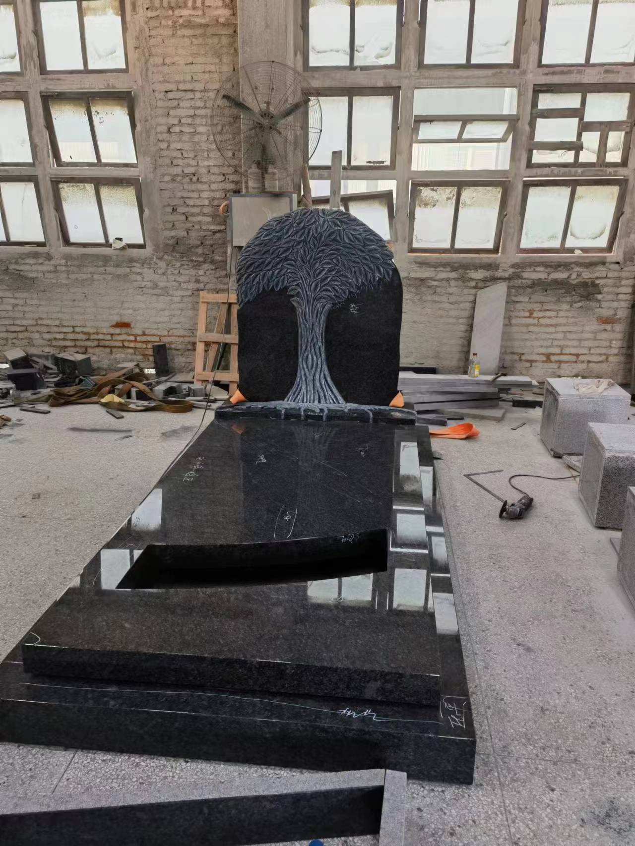 Steel grey granite monuments carving products